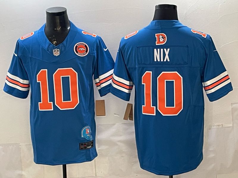 Men 2026 Denver Broncos #10 Nix blue 4th generations Throwback Nike Limited NFL Jersey 03->houston astros->MLB Jersey
